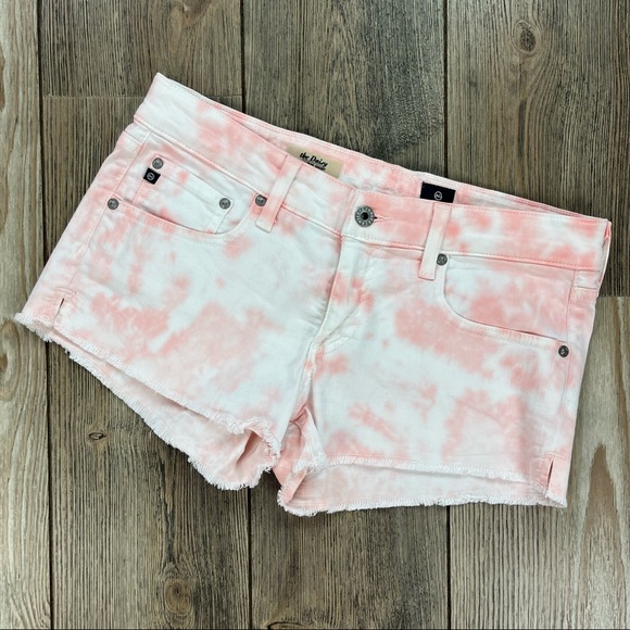 Adriano Goldschmied Daisy Low Rise Denim Cutoff Shorts Tie Dye Print - Picture 4 of 10
